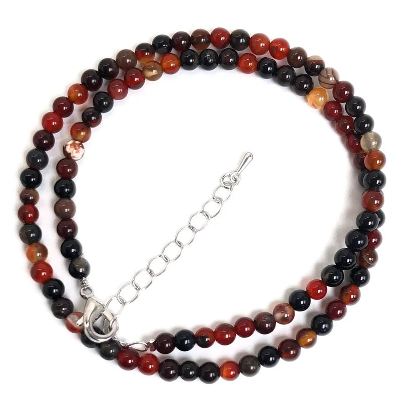 4mm Natural Stone Choker Necklace | Bohemian Crystal Collar Jewelry for Women