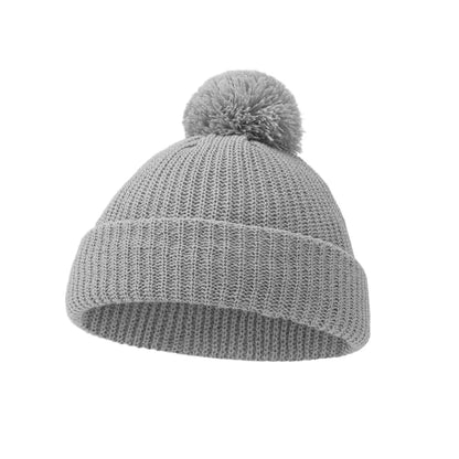 Solid Pom Knitted Baby Beanie | Newborn Infant Winter Hat