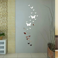 12pcs Modern 3D Mirror Acrylic Butterfly Wall Stickers | DIY Home Decoration Set