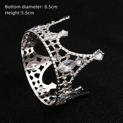 Rhinestone Crown Baking Cake Topper Headwear Decoration Children's Hair Accessories Princess Wedding Birthday Party Supplies New