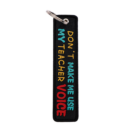 Embroidered Quote Key Fob | Personalized Gift Keyring