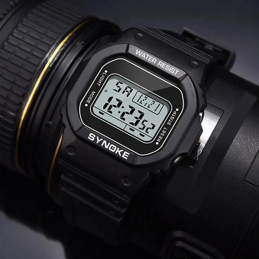SYNOKE Outdoor Military Digital Watch for Men | Retro Sport Waterproof Timepiece with Luminous Display