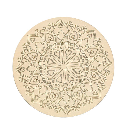 10cm Crystal Grid Wooden Display Board | Laser Engraved Spiritual Decor