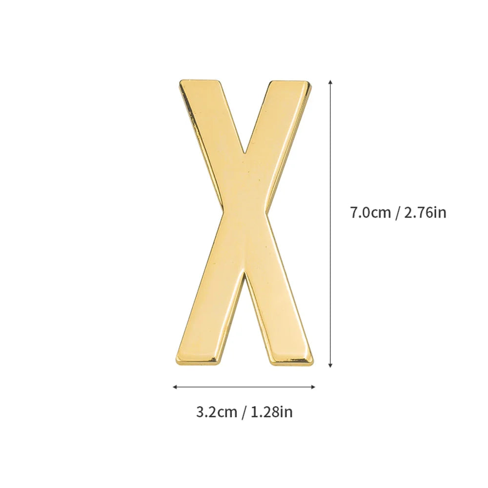 1 pièce en métal auto-adhésive Numéro de maison, lettres de l'alphabet anglais pour plaque de porte d'appartement, autocollants de numéro de boîte aux lettres de table 7*3cm