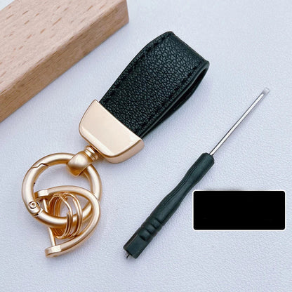 Luxury Suede Leather Flip Fur Keychain | Car Key Accessory