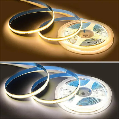 COB LED Strip Lights 5V USB Dimmable | 320 LEDs/m Flexible Ribbon for Kitchen Cabinet Mirror Bedroom