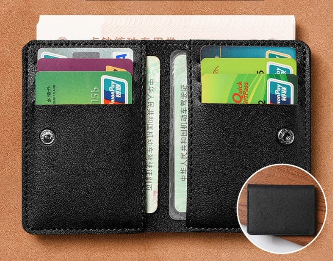 Classic PU Leather Slim Wallet | Unisex Card Holder and Coin Purse