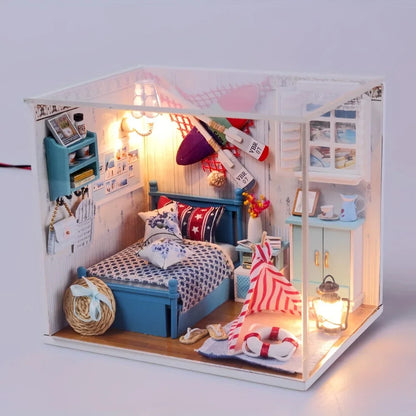 1pc,Diy Wooden Doll House,Assembly Model Kit,3d Puzzle, Birthday Christmas Gifts for teenagers and adults,Home Decor Micro Model