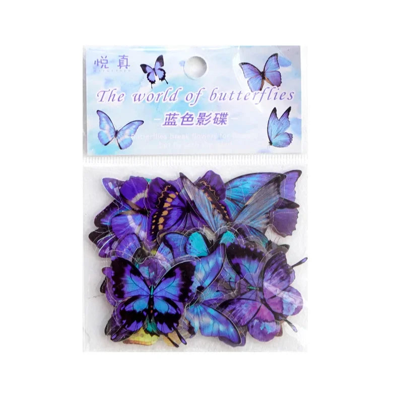 Butterfly Stickers Pack 40pcs | PET Waterproof Craft Stickers for Scrapbooking