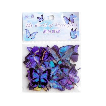 Butterfly Stickers Pack 40pcs | PET Waterproof Craft Stickers for Scrapbooking