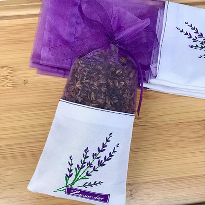 20pcs Lace Linen Sachet Empty Bags | Purple Strap Mesh for Aromatherapy