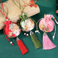 Chinese Style Embroidery Tassel Gift Pouch | Lotus Scented Sachet Bag