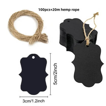 100pcs Kraft Tags with 20m Jute Twine | Handmade Gift Tag Set