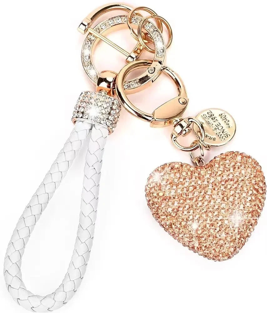 Leather Love Key Chain | Heart-Shaped Car Bag Pendant