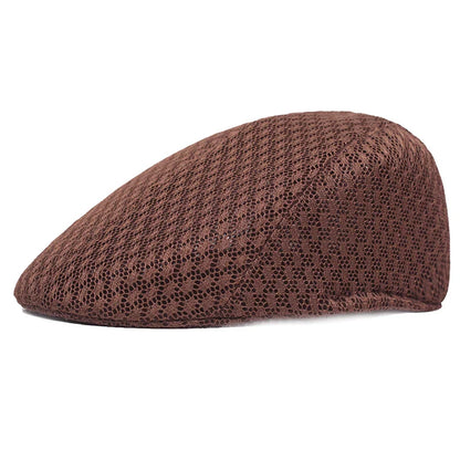 Breathable Mesh Beret Hat for Summer | Unisex Newsboy Flat Cap