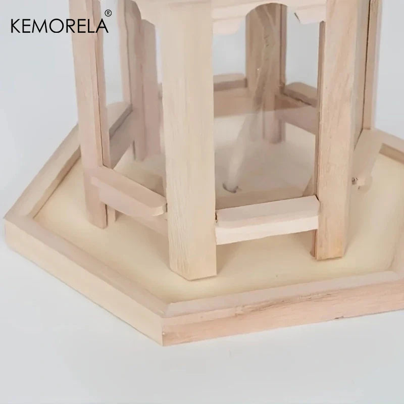 KEMORELA Comedero de pájaros de madera, 1 unidad, decorativo para exteriores, tejido, para colgar, casa de pájaros, jaula, sistema de alimentación de agua
