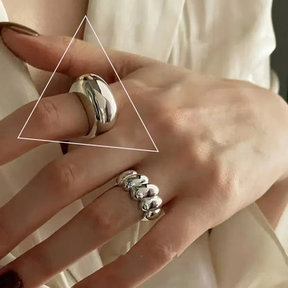 VENTFILLE 925 Sterling Silver Irregular Ring | Geometric Minimalist Jewelry for Women