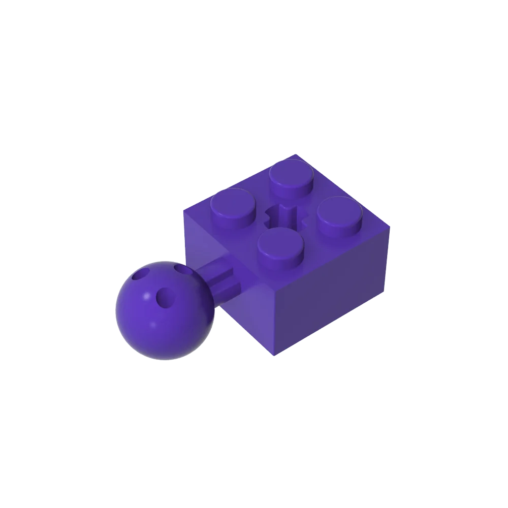 Gobricks GDS-976 Technical Brick Modified 2 x 2 with Ball Joint and Axle Hole | Compatible with Lego 57909