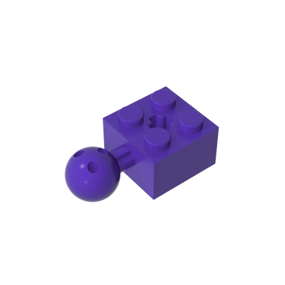 Gobricks GDS-976 Technical Brick Modified 2 x 2 with Ball Joint and Axle Hole | Compatible with Lego 57909