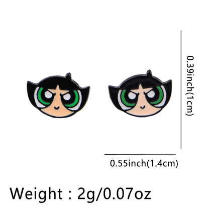 Cartoon Animal Stud Earrings | Cute Stainless Steel Pierced Jewelry for Women