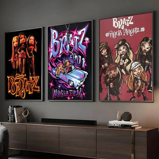 B-Bratz Doll Classic Vintage Poster HD Art Sticky Wall Waterproof Home Living Room Bar Decoration