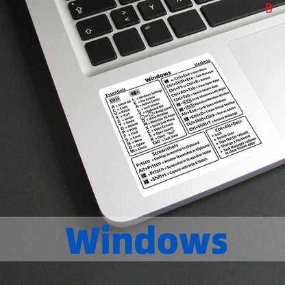 Windows PC Keyboard Shortcut Sticker | Reference Guide for Laptop Desktop