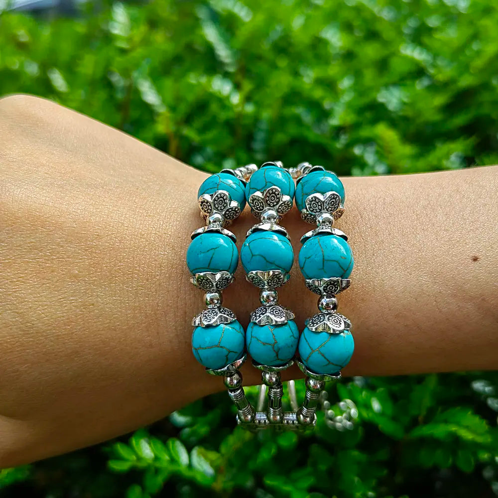 Nouveau Bracelet à Trois Rangs Style Ethnique Ridge