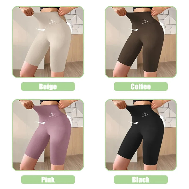 Pantalones Cortos Deportivos de Mujer M-XL Nuevos de Ciclismo Jogging Fitness Cintura Alta Push Up Pantalones Cortos de Gimnasio Mallas Ropa de Yoga