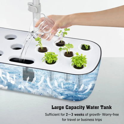 12 Pod Hydroponic Growing System Indoor Herb Garden LED Grow Light Timer