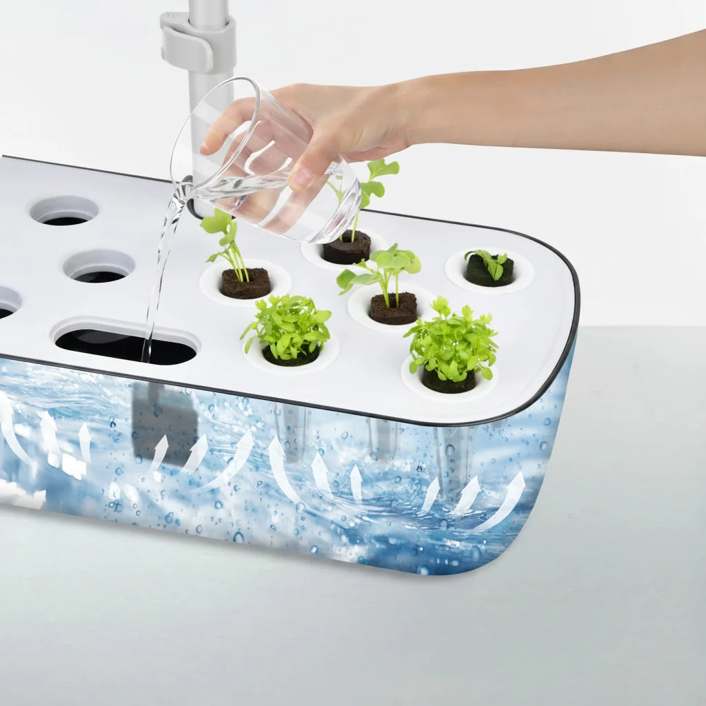 12 Pod Hydroponic Growing System Indoor Herb Garden LED Grow Light Timer