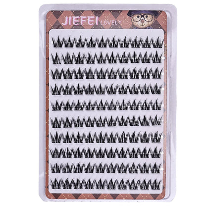 Glue-free Self-adhesive False Eyelashes | Voluminous Fluffy W-shaped Lash Clusters for DIY Manga Eyes
