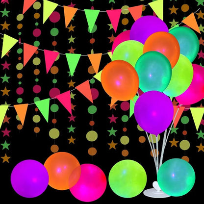 Glow Party Balloons 12 Inch Neon Latex Party Decor | 10 Pack