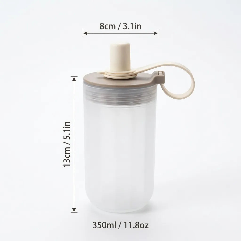 Clear Plastic Reusable Travel Mug | Leak-Proof Cup with Straw and Handle