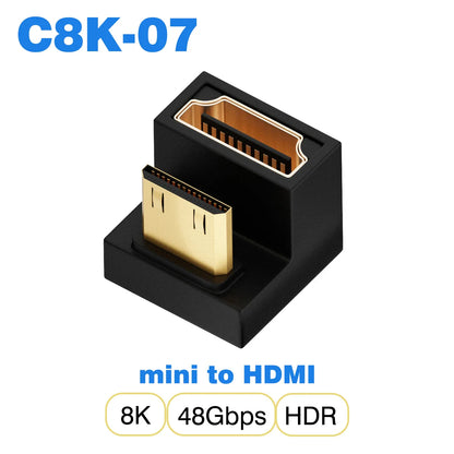HDMI-Compatible Adapter | Mini and Micro HDMI to HDMI 2.1 Converter 48Gbps 8K60Hz 4K120Hz