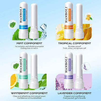 4Pcs Nasal Stick Aromatherapy Inhaler | Focus & Breathing Enhancer for Driving Alertness