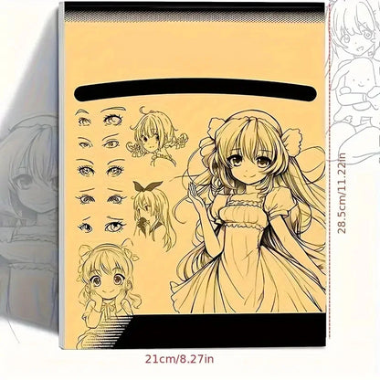 Livre de dessins de personnages d'anime au trait pour débutants - 48 pages de croquis simples tracés à la main pour le décalque et la pratique de la peinture