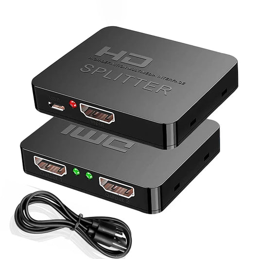4K HDMI Splitter 1 in 2 Out | Dual Display Video Distributor for TV Projector Monitor