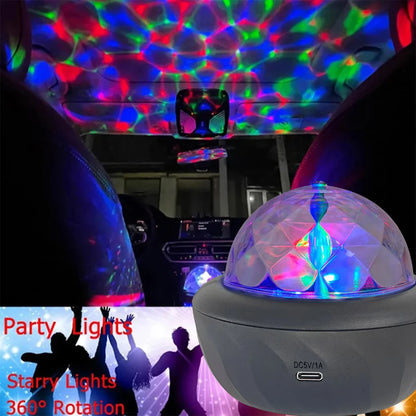 USB RGB Starry Night Sky Projector | Rotating Moon Stars Room Decor Lamp
