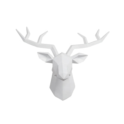 Escultura de cabeza de ciervo, estatua de animal, figuritas, adorno de pared, alce creativo, arte, cornamentas, estatuilla para decoración de oficina, montaje en pared