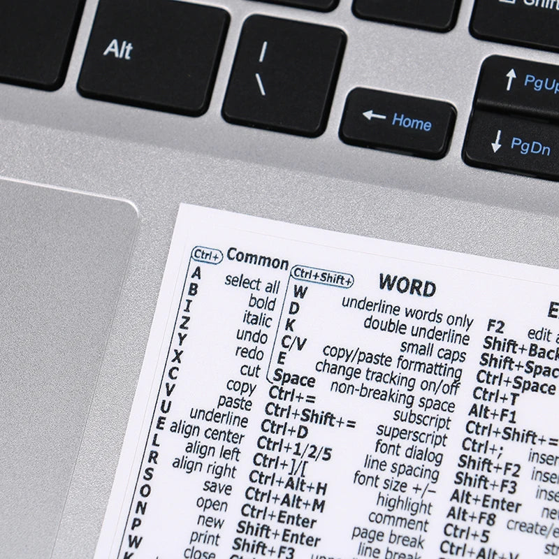 Windows PC Keyboard Shortcut Sticker | Quick Reference Decal for Laptop Desktop