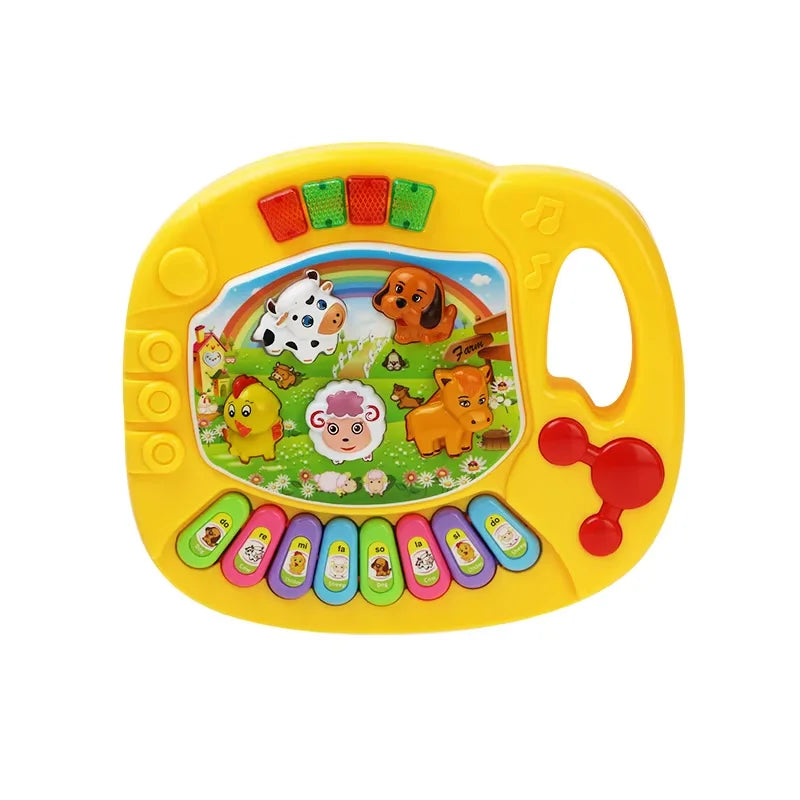 Jeu de piano-clavier de dessin animé pour enfants avec musique lumineuse clignotante Sons d'animaux Jouets musicaux pour bébés Jouets éducatifs Cadeaux pour enfants