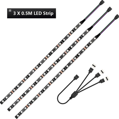 RGB Gaming LED Strip Light 1 to 2/3 Splitter Kit | For 12V Aura Sync Motherboard