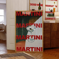 Martini Moderno Retro Cóctel Alcohol Lienzo Minimalista Cuadros y Pósters de Moda para Decoración de Salón