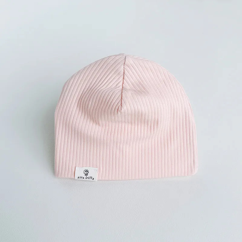 Soft Knit Baby Beanie | Breathable Cotton Candy Color Hat for Toddlers