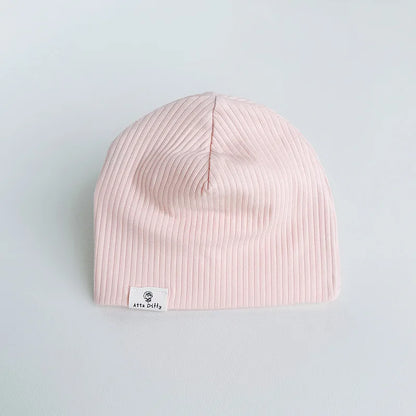 Soft Knit Baby Beanie | Breathable Cotton Candy Color Hat for Toddlers