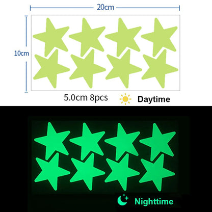 Glow In The Dark 3D Star Wall Stickers | Creative Luminous Room Decor