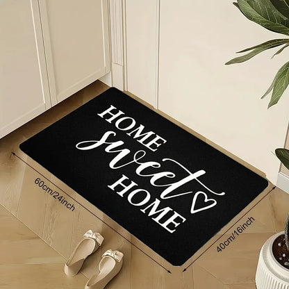VIKAMA Felpudo de Bienvenida "HOME SWEET HOME" con Diseño de Corazones para el Día de San Valentín, Alfombra Antideslizante para Jardín Exterior, Regalo de Vacaciones, Decoración del Hogar