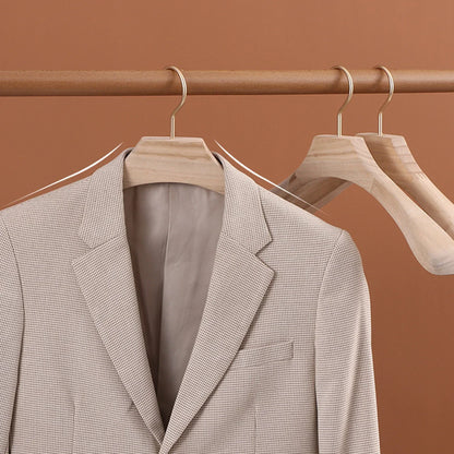 1pc Natural Camphor Wood Hanger Wardrobe Clothing Wide Shoulder Suit Clothes Hang Non-slip Clothes Rack 43x3cm