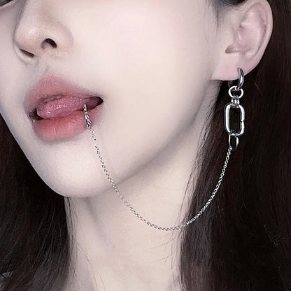 NANA Inspired Lip Piercing Set | Cosplay Punk Chain Earrings