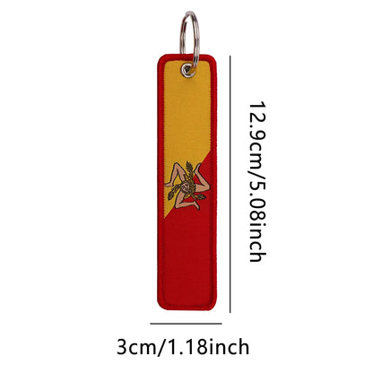 National Flags Embroidery Key Fob | Motorcycle Car Backpack Keychain